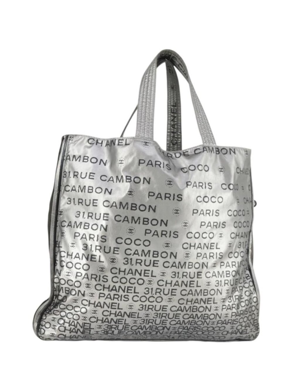 CHANEL Unlimited Tote Bag Nylon Silver CC